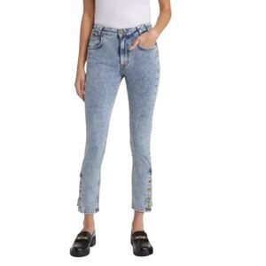 FRAME The Snapped Denim Light Wash High Waist Jeans NWOT Size 32